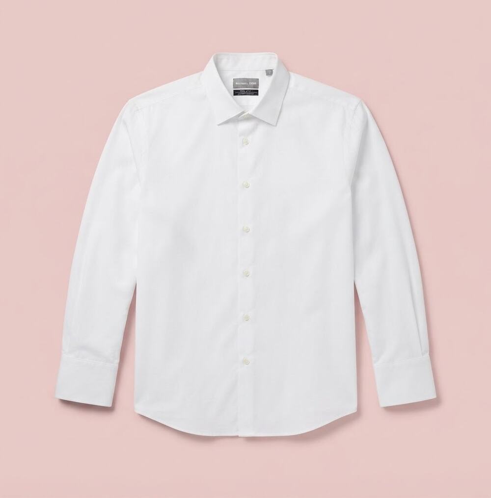 Michael Kors Dress Shirt White Regular Fit Comfort Stretch 18.5 34/35 2XL Formal